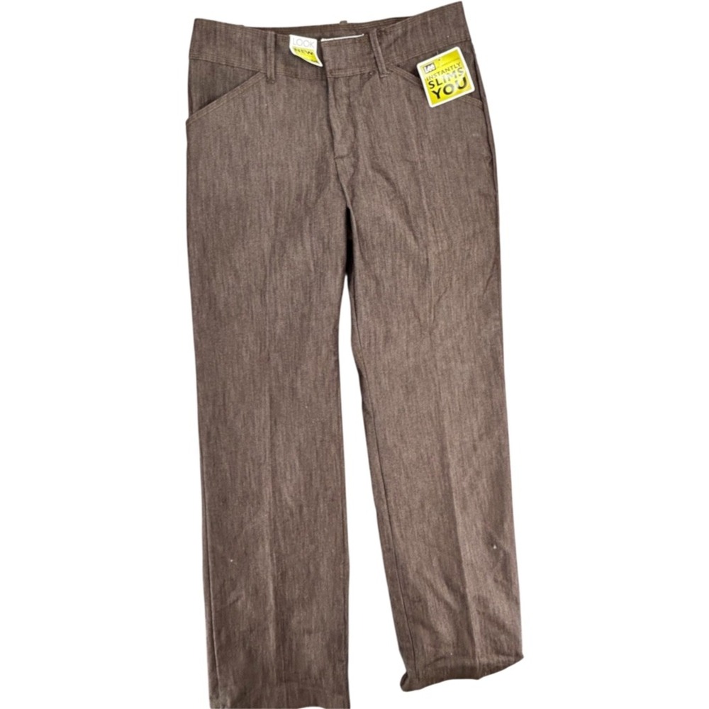Lee Natural Fit Instantly Slims You Straight Leg Pants Brown 8 Long tall